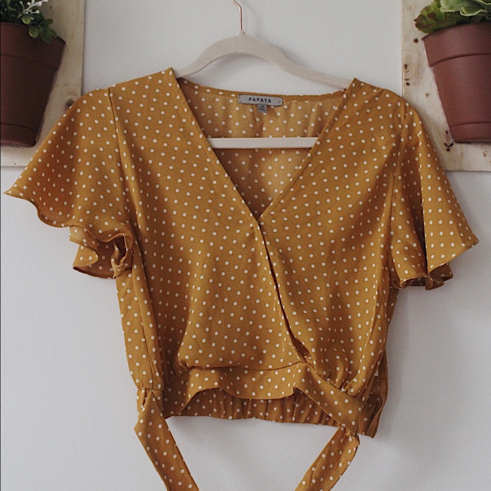 Yellow wrap top
